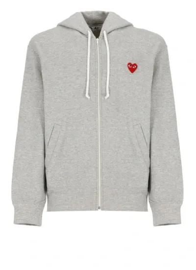 Comme Des Garçons Grey Cotton Sweatshirt In White