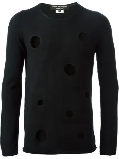 Comme Des Garçons Homme Deux Acrylic Wool Interlock Knit Knit In Black