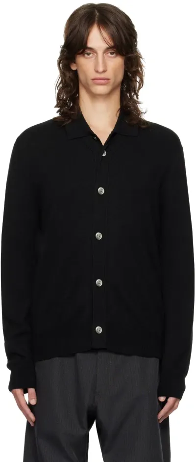 Comme Des Garçons Homme Deux Black Buttoned Wool Cardigan In 1 Black