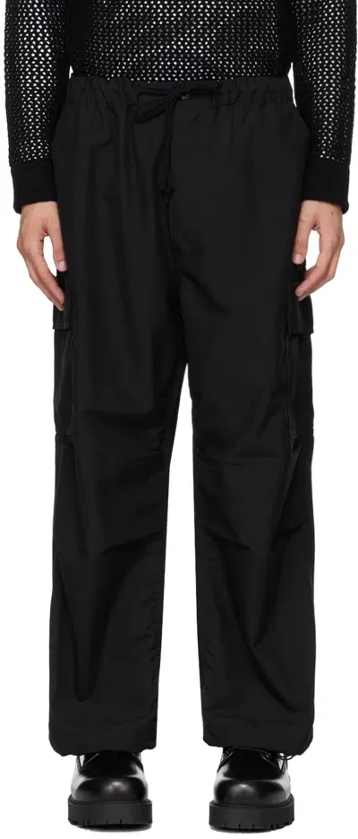 Comme Des Garçons Homme Deux Black Drawstring Cargo Pants In 1 Black