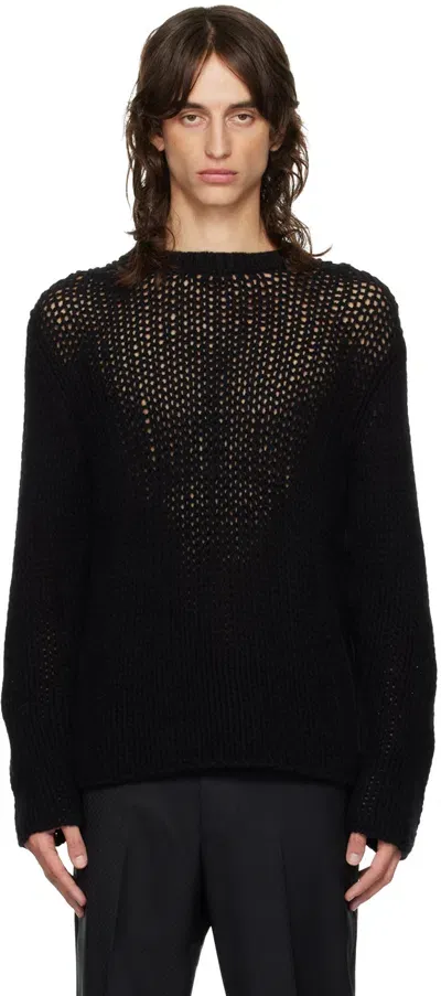 Comme Des Garçons Homme Deux Black Open Knit Sweater