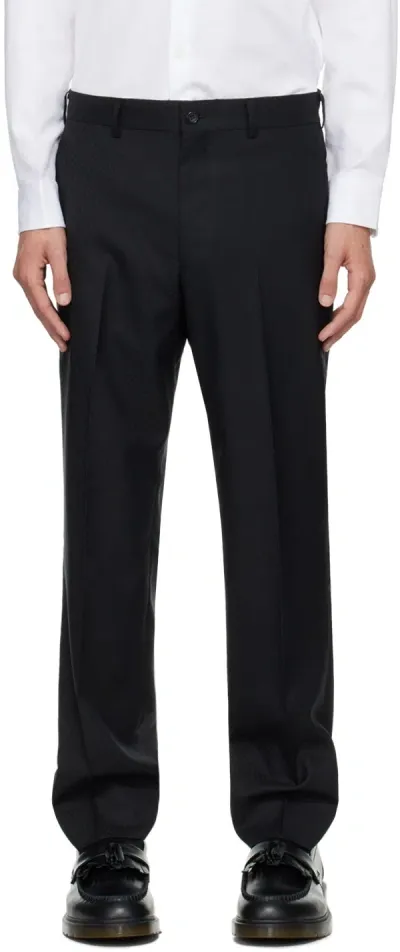 Comme Des Garçons Homme Deux Black Wool Trousers In 1 Black