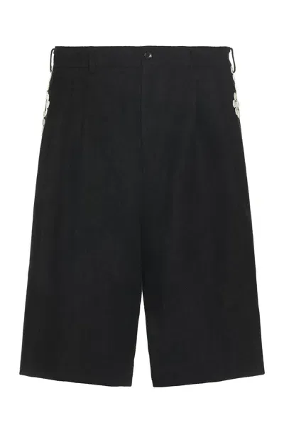 Comme Des Garçons Homme Deux Brush Cloth Shorts In Black