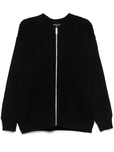 Comme Des Garçons Homme Deux Cable-knit Sweatshirt In Black