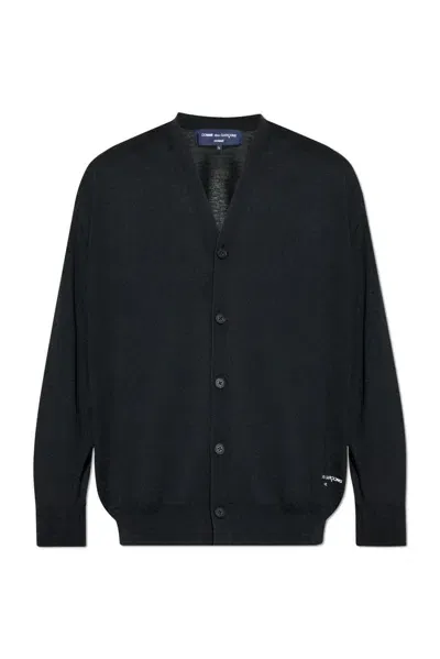 Comme Des Garçons Homme Deux Comme Des Garçons Homme Logo Embroidered Cardigan In Black