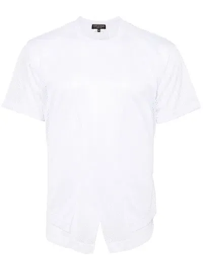 Comme Des Garçons Homme Deux T-shirt Aus Mesh In Weiss