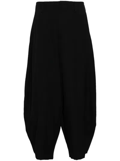 Comme Des Garçons Homme Deux Cropped Wool Tailored Trouser In Black