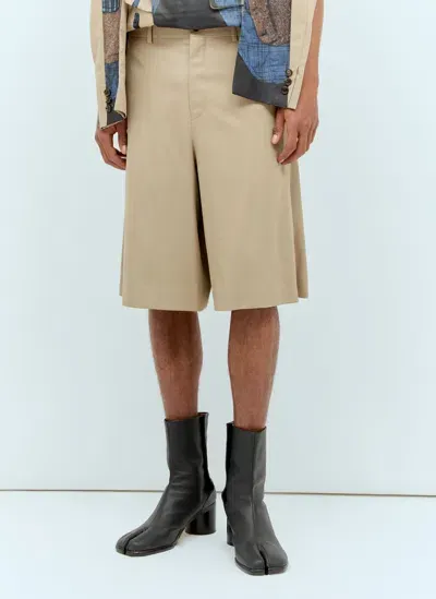 Comme Des Garçons Homme Deux Double-front Bermuda Shorts In Beige