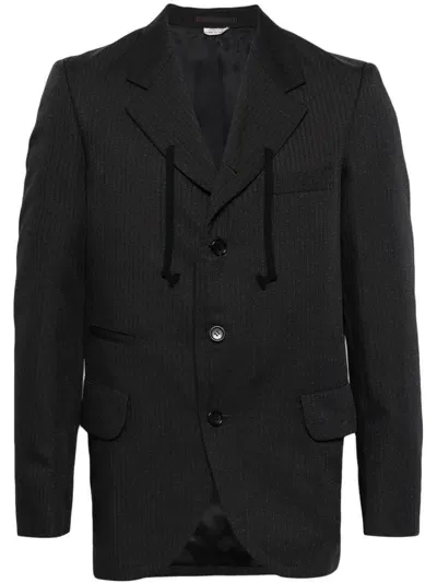 Comme Des Garçons Homme Deux Drawstring Fastening Blazer In Grey