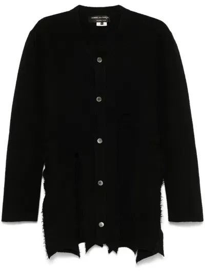 Comme Des Garçons Homme Deux Fringed Cardigan In Black