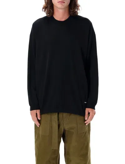 Comme Des Garçons Homme Deux Knit Crewneck Drawstring In Black