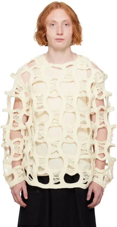 Comme Des Garçons Homme Deux Off-white Cutout Sweater