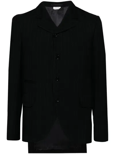 Comme Des Garçons Homme Deux Pinstriped Wool Blazer In Blue