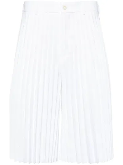 Comme Des Garçons Homme Deux Pleat Detailing Shorts In White