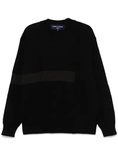 Comme Des Garçons Homme Deux Ribbed-knit Sweater In Black