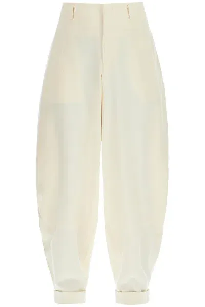 Comme Des Garçons Homme Deux Stretch Wool Barrel Pants For Men/w In White