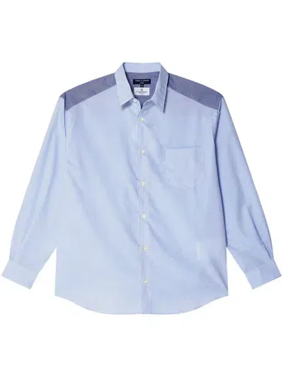 Comme Des Garçons Homme Deux Striped Cotton Shirt In Blue