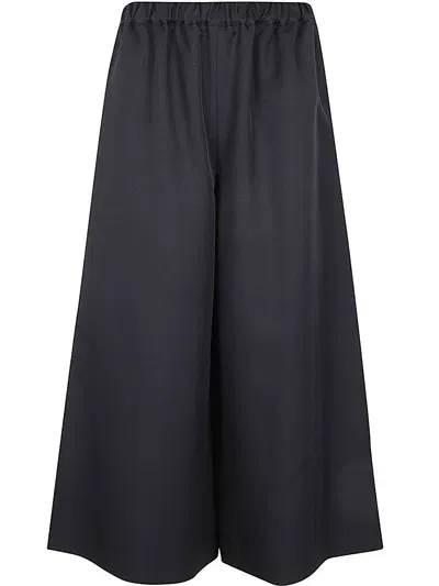 Comme Des Garçons Elasticated Waist Wide-leg Pants In Black