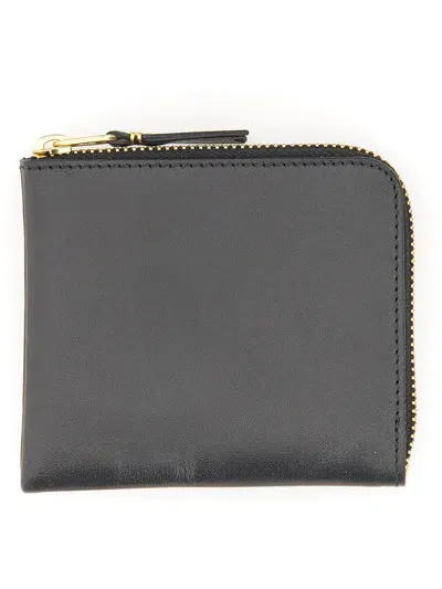 Comme Des Garçons Leather Wallet In Black