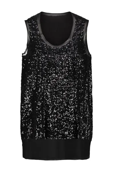 Comme Des Garçons Micro Sequin Top Clothing In Black