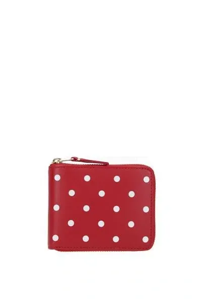 Comme Des Garçons Mini Leather Wallet In Red