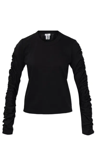 Comme Des Garçons Noir Kei Ninomiya Ruch Detailed Top In Black