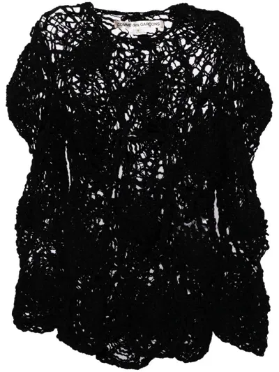 Comme Des Garçons Open-knitted Jumper In Black