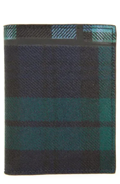 Comme Des Garçons Patchwork Tartan Bifold Wallet In Green