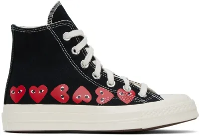 Comme Des Garçons Play Black Converse Edition Chuck 70 Multi Heart Sneakers In 1 Black