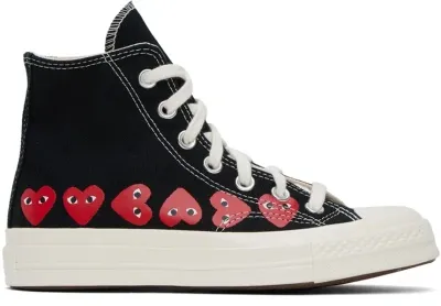 Comme Des Garçons Play Black Converse Edition Chuck 70 Multi Heart Sneakers In 1 Black