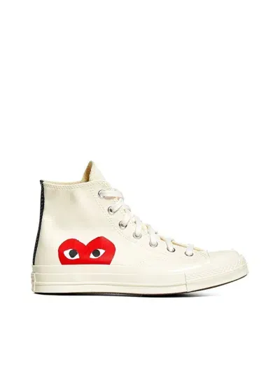 Comme Des Garçons Play Play Converse Cotton High Sneakers In Off-white