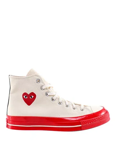 Comme Des Garçons Play Chuck 70 Cdg Hi Canvas Sneakers In White