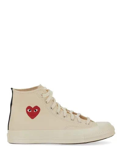 Comme Des Garcons Play Converse Sneaker With Logo In White