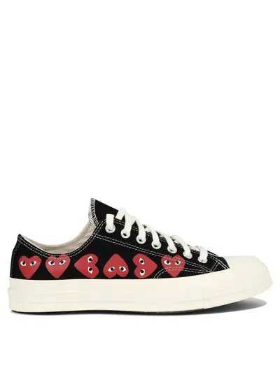 Comme Des Garçons Play Black Canvas Comme Des Garã§ons X Converse Sneakers