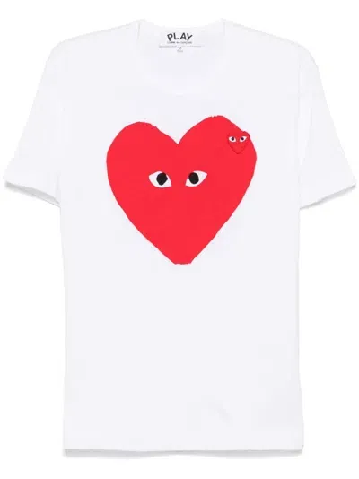 Comme Des Garçons Play Heart T-shirt In White