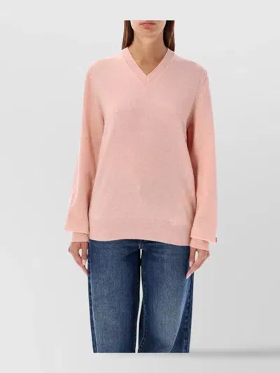 Comme Des Garçons Play Heart Logo Wool Jumper In Pink