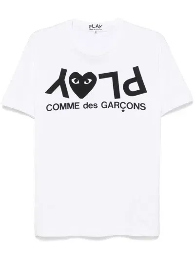 Comme Des Garçons Play Logo-print T-shirt In White