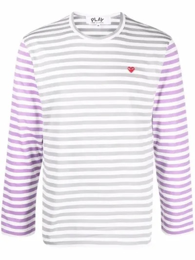 Comme Des Garçons Play Logo Striped T-shirt