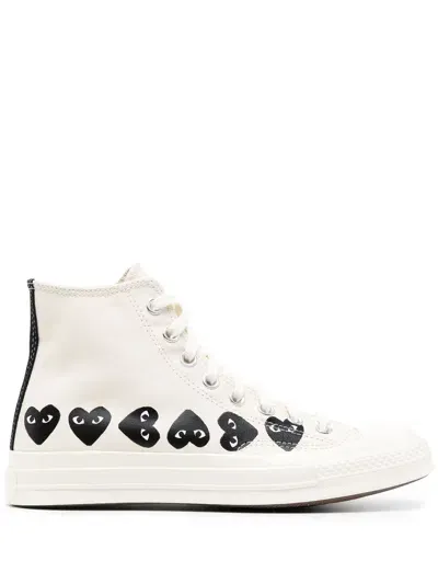 Comme Des Garçons Play Multi Heart Ct70 Hi Top Shoes In White