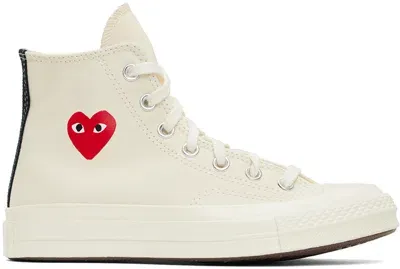 Comme Des Garçons Play Off-white Converse Edition Chuck 70 Og Single Heart Sneakers In 2 Beige