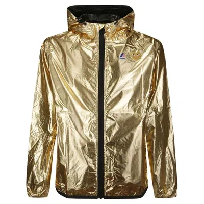 Comme Des Garçons Play X K-way Heart-patch Hooded Jacket In 1 - Gold