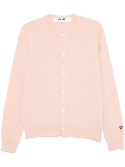 Comme Des Garçons Play Red Heart Cardigan In Pink