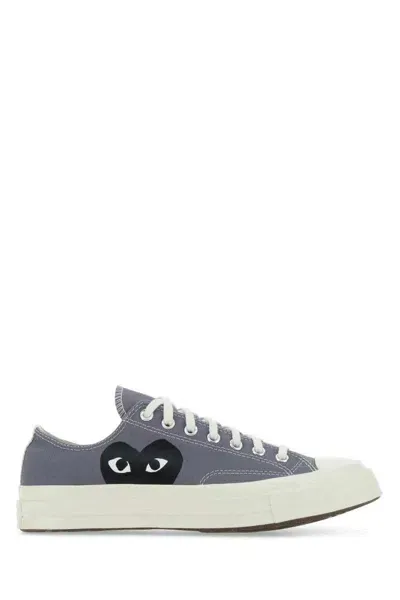 Comme Des Garçons Play Dark Grey Canvas Converse Sneakers Collaboration