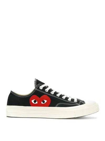 Comme Des Garçons Play Heart Print Sneaker In Black