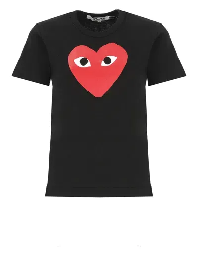 Comme Des Garçons Play Maxi Logo T-shirt In Black