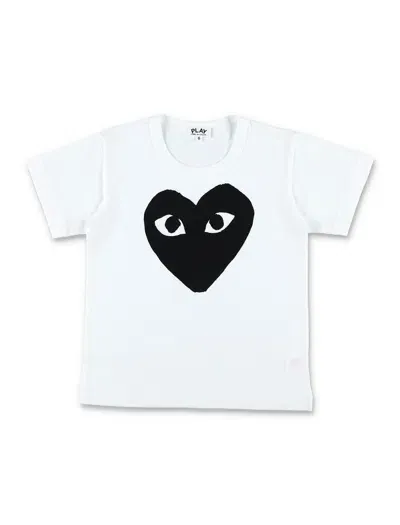 Comme Des Garçons Play Kids' Tee Big Heart In White