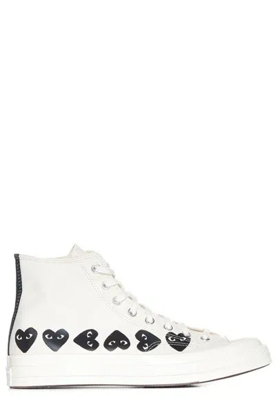 Comme Des Garçons Play Converse X Comme Des Garcons Play Chuck 70 High Top Sneakers In White