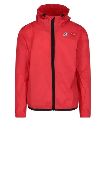 Comme Des Garçons Play X K-way Claude Waterproof Jacket In Red