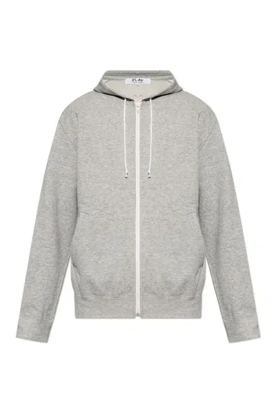 Comme Des Garçons Play Zip In Grey