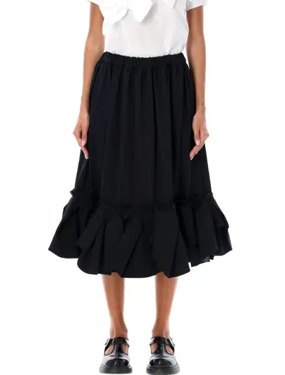 Comme Des Garçons Elasticated-waistband Full Skirt In Black